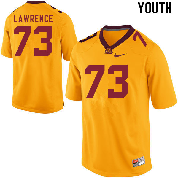 Youth #73 Tyrell Lawrence Minnesota Golden Gophers College Football Jerseys Sale-Gold - Click Image to Close